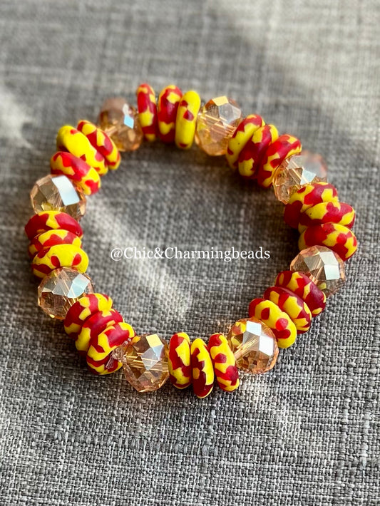 Ghanaian Glass Beads Bracelet