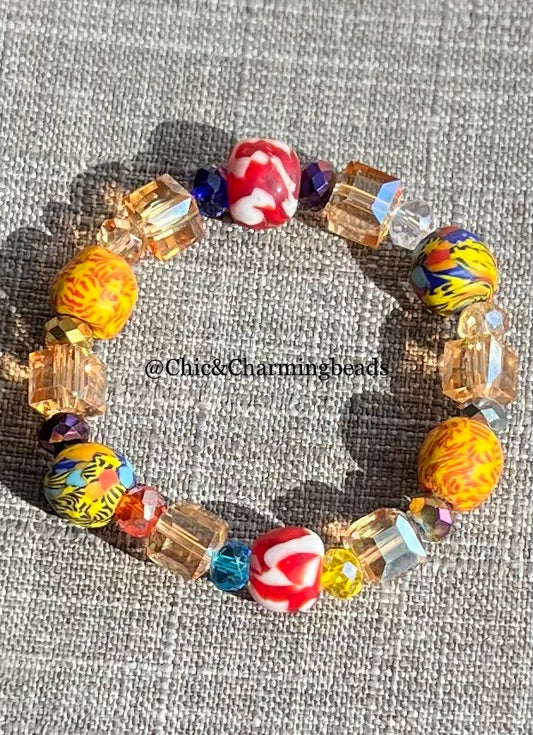 Fusion Glass Beads Bracelet