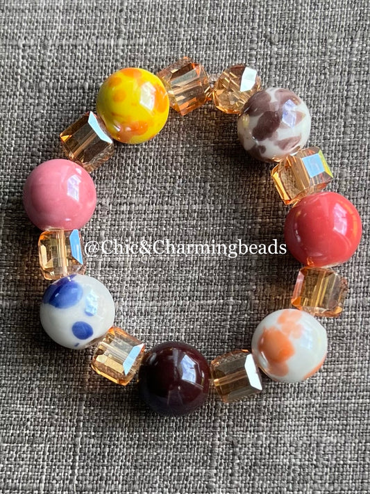 Fusion Glass Beads Bracelet