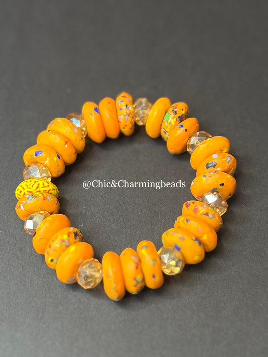 Big Orange mix Ghanaian Bracelet