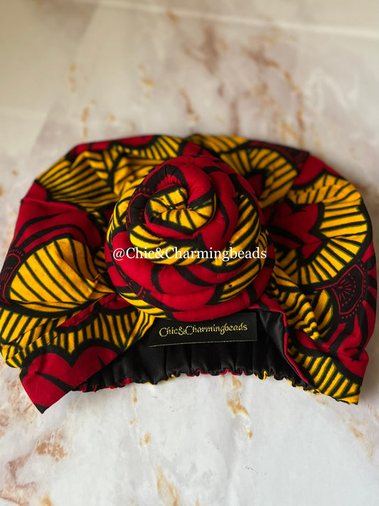 Red Flowers Adult turban