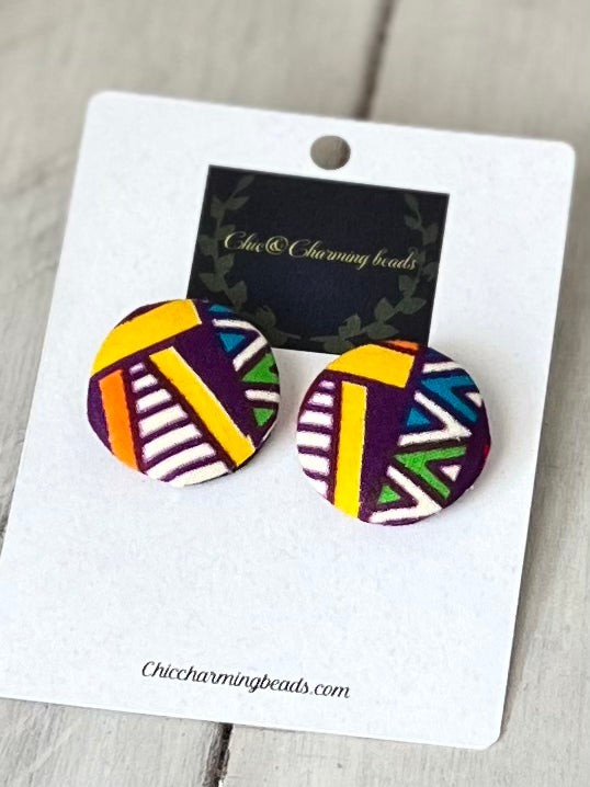 Ankara buttons earrings
