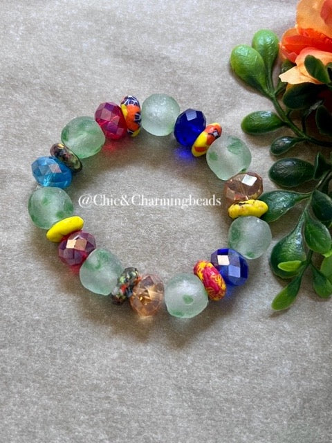 Green & Mix Beads Bracelet